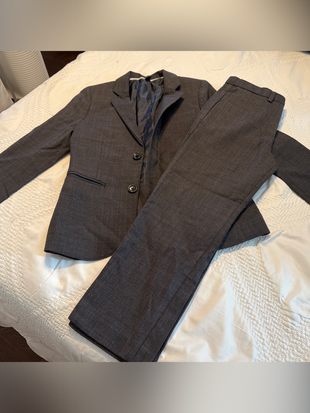 Crewcuts Ludlow Boy Size 8 Charcoal Gray Two-Piece Suit Jacket & Pants